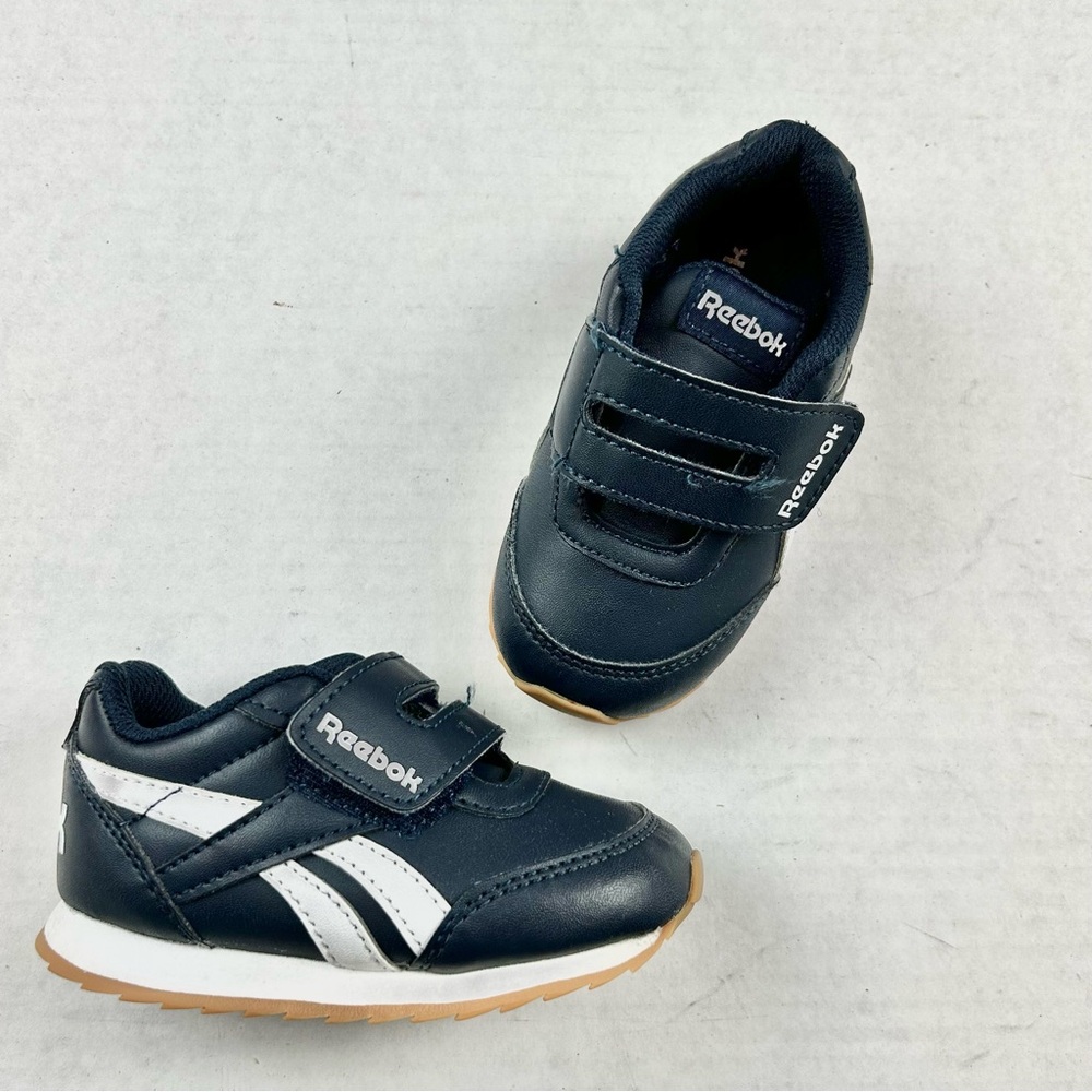 Reebok Navy Blue & White Baby/Toddler  Velcro Sneakers